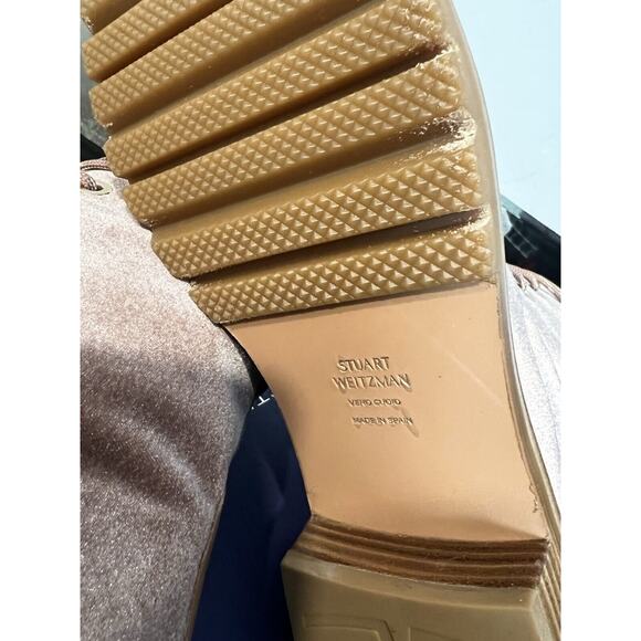 Stuart Weitzman Pink Velvet Combat ankle boots - Picture 6 of 10